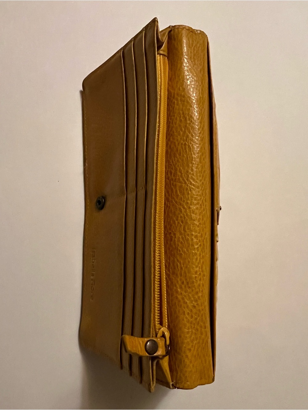 Isabella Fiore - “FAITH”
Graphic Script Leather Wallet in Mustard Yellow - Picture 4 of 8